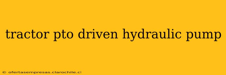 tractor pto driven hydraulic pump