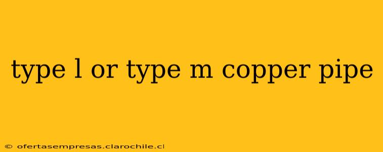 type l or type m copper pipe