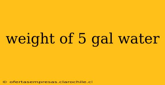 weight of 5 gal water