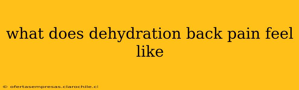 what does dehydration back pain feel like