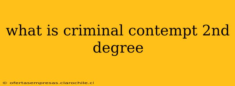 what is criminal contempt 2nd degree