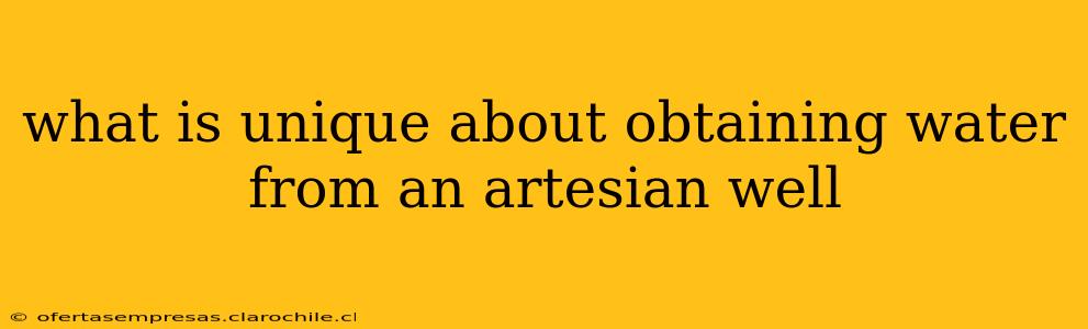what is unique about obtaining water from an artesian well