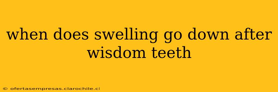 when does swelling go down after wisdom teeth