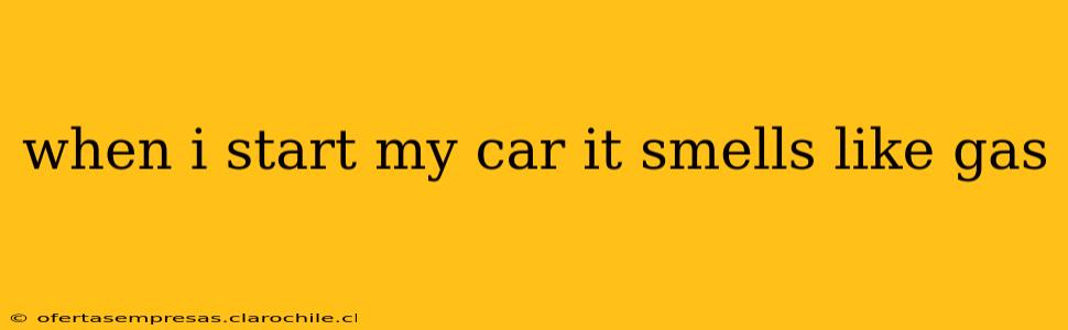 when i start my car it smells like gas