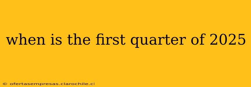 when is the first quarter of 2025