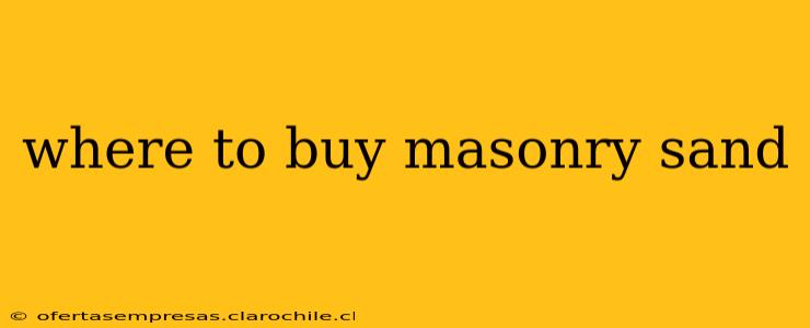 where to buy masonry sand