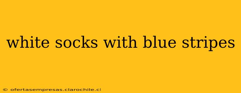 white socks with blue stripes