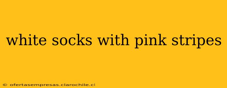 white socks with pink stripes